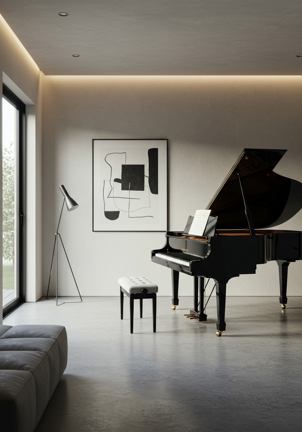 A Minimalist’s Dream Of A Creative Piano Space
