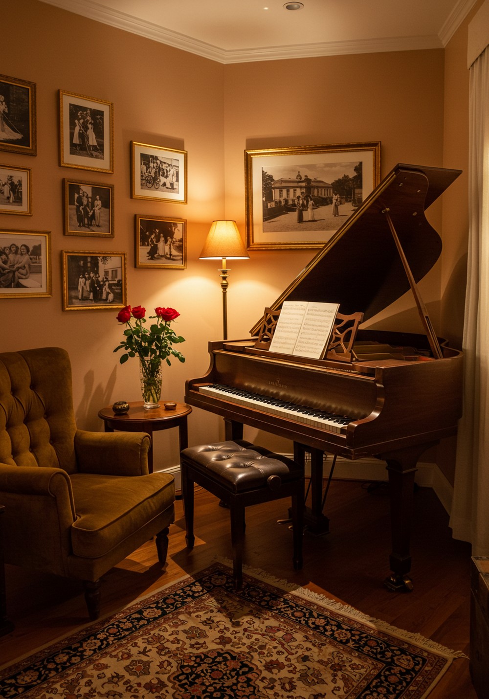 An Intimate Piano Nook With Artistic Flair
