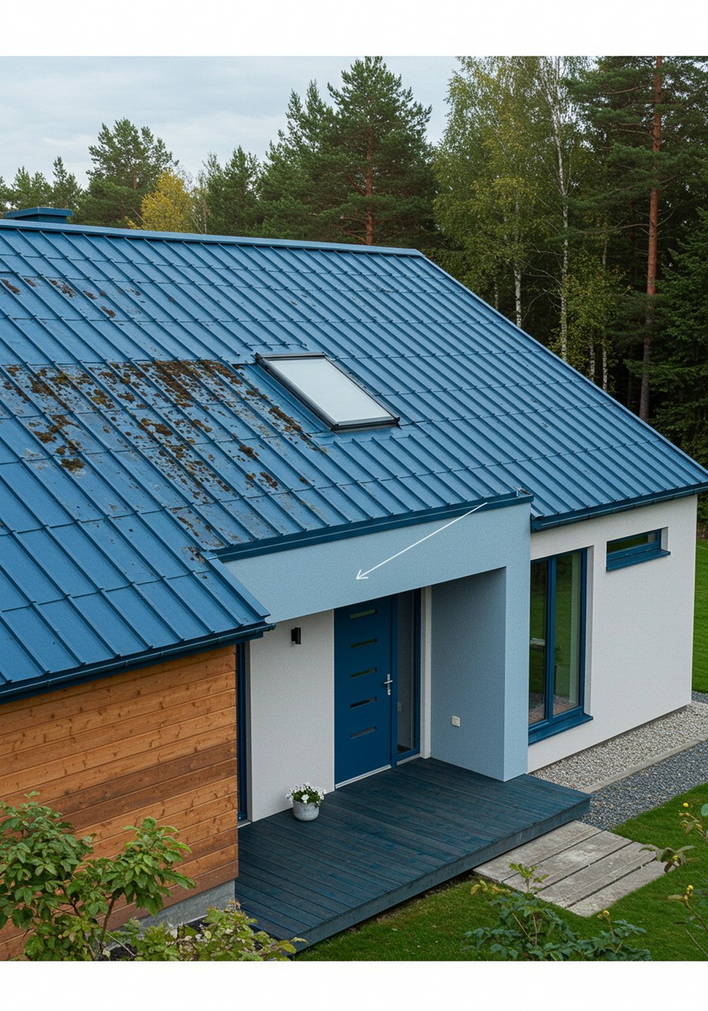 Cool And Contemporary Blue Metal Roof House Look