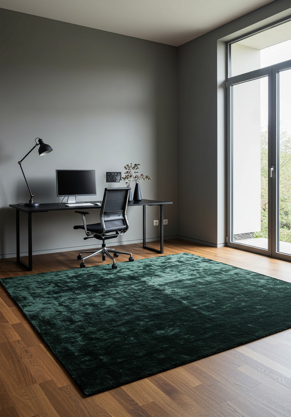 Dark Green Statement Rug Designs To Anchor Your Home Office