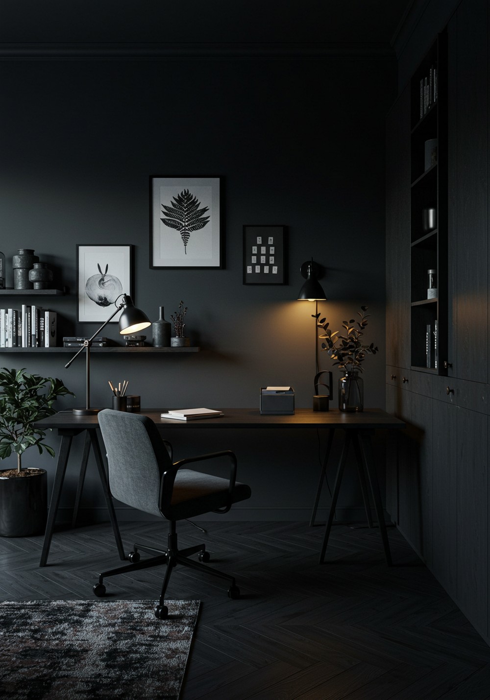 Dark Scandinavian Blend Home Office Inspiration