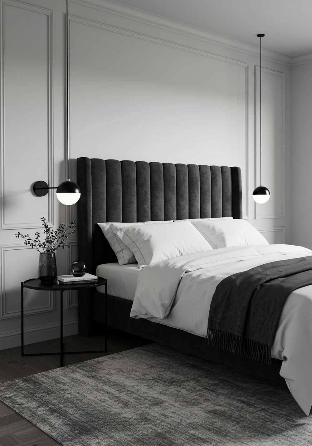 Chic And Sophisticated Monochrome Guest Bedroom