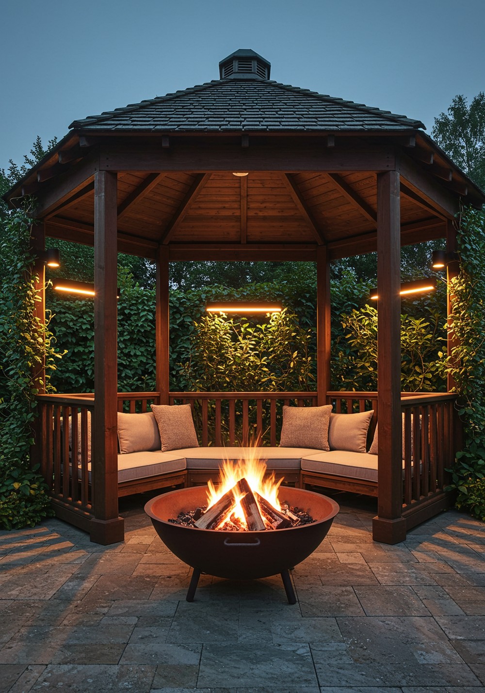 Fire Pits For Warmth And Ambience Gazebo Lighting