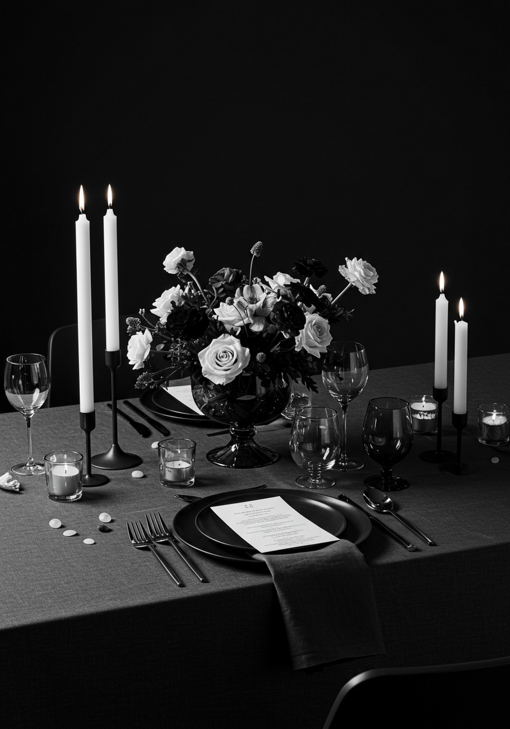 Monochrome Moments In Dining Table Styling