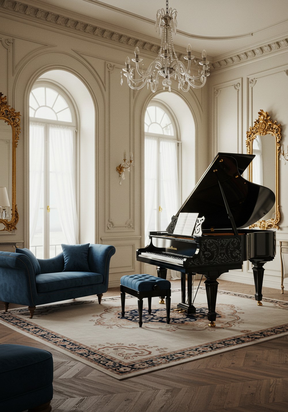 Refined Elegance Inside A Modern Piano Room