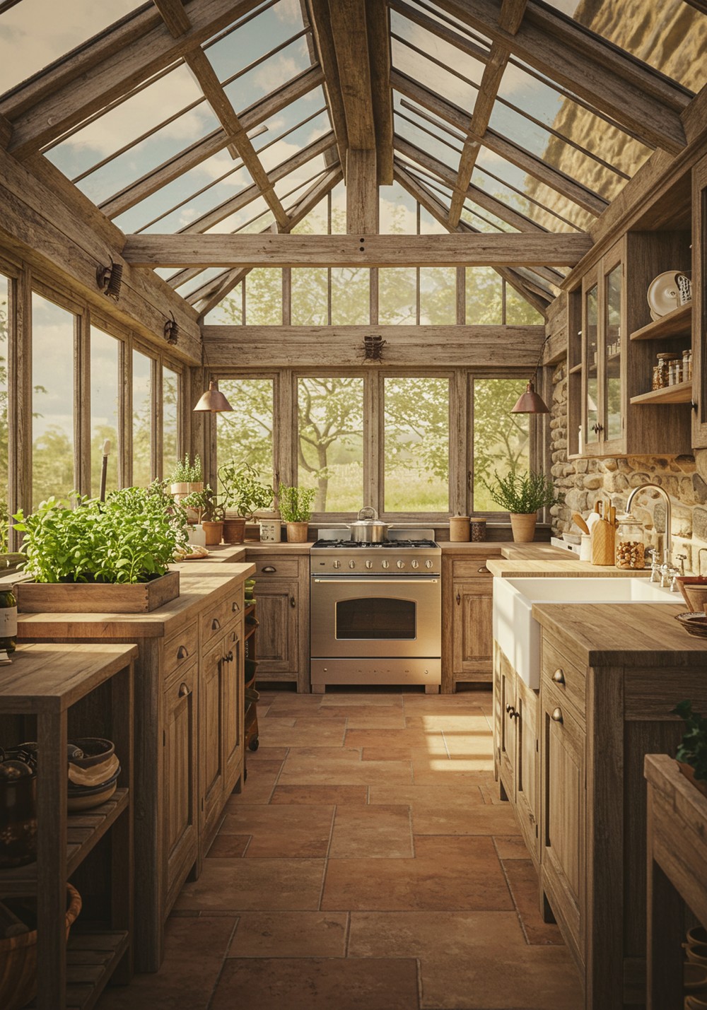 Rustic Greenhouse Charm For Kitchen Design Lovers
