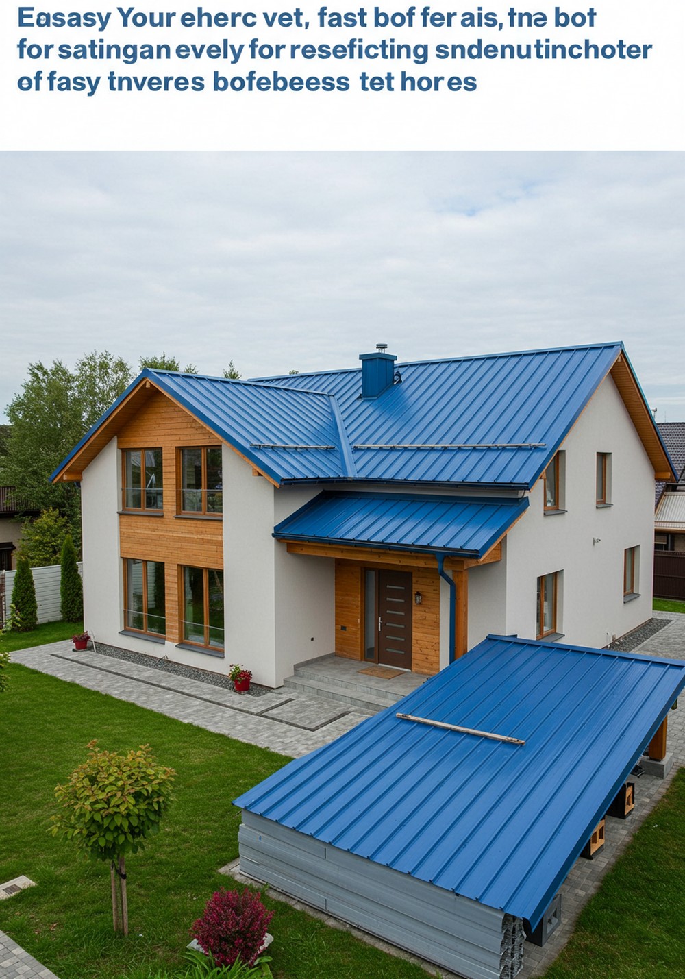 Stylish Shelter With Blue Metal Roofing