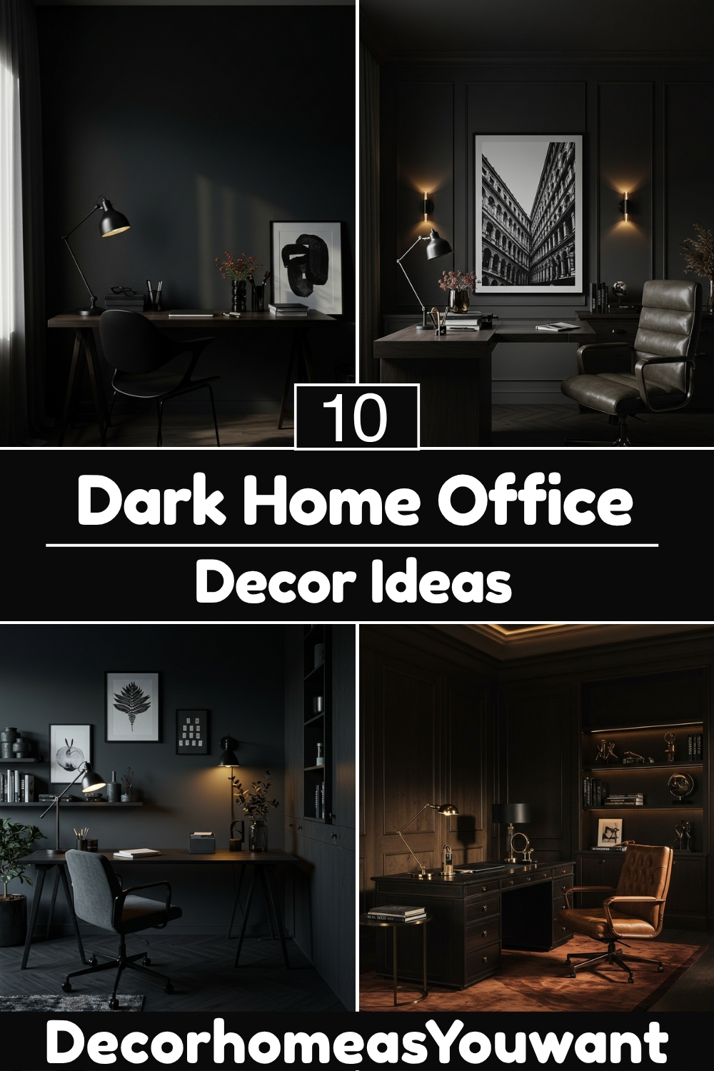 Superb Dark Home Office Decor ideas