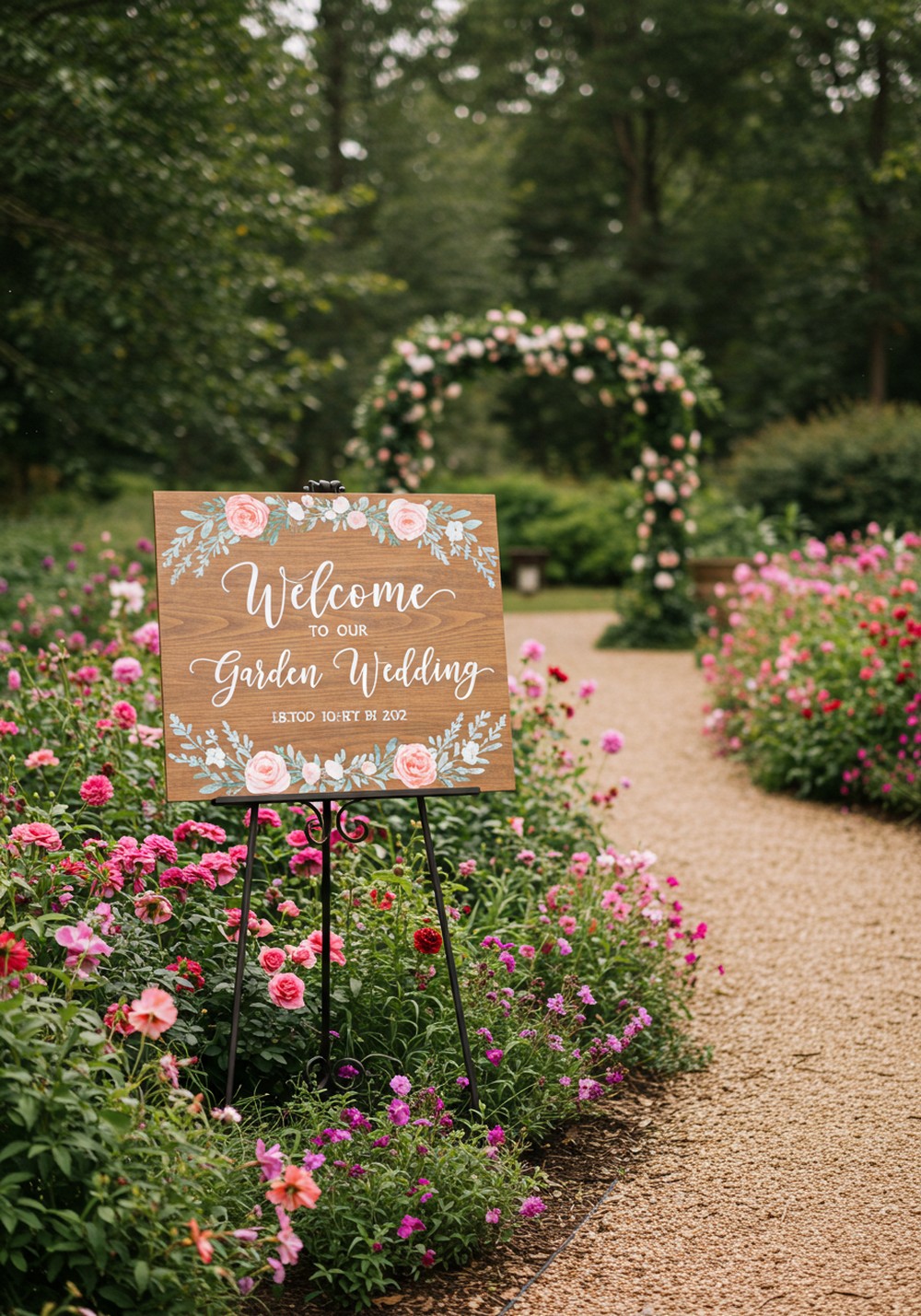 Whimsical Garden Welcome Sign Romantic Garden Wedding