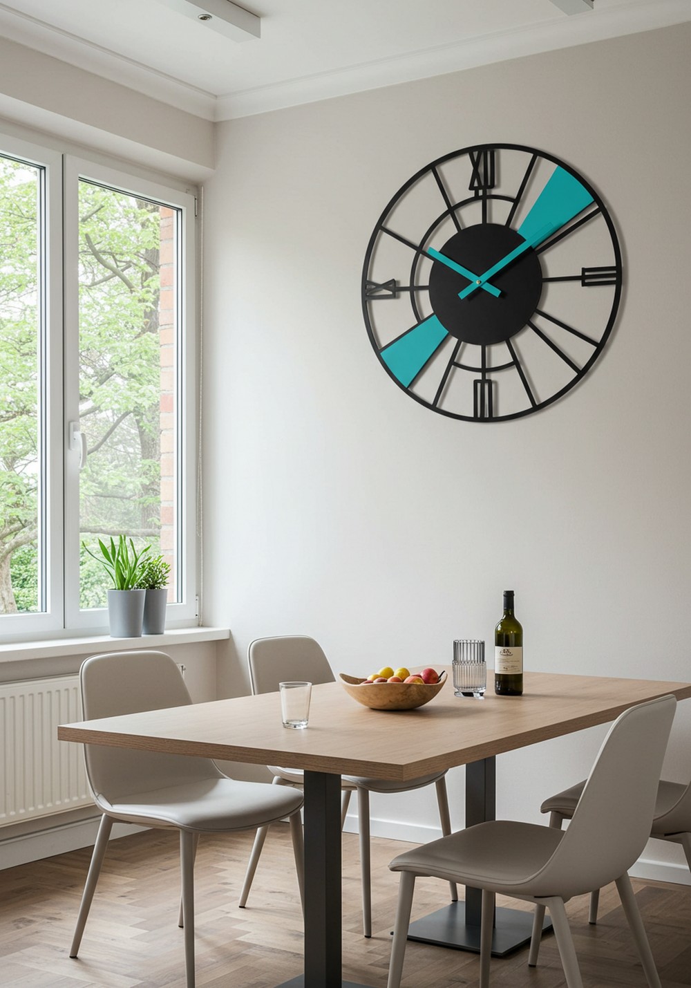 Stylish Oversized Wall Clock Inspiring Dining Room Wall Decor