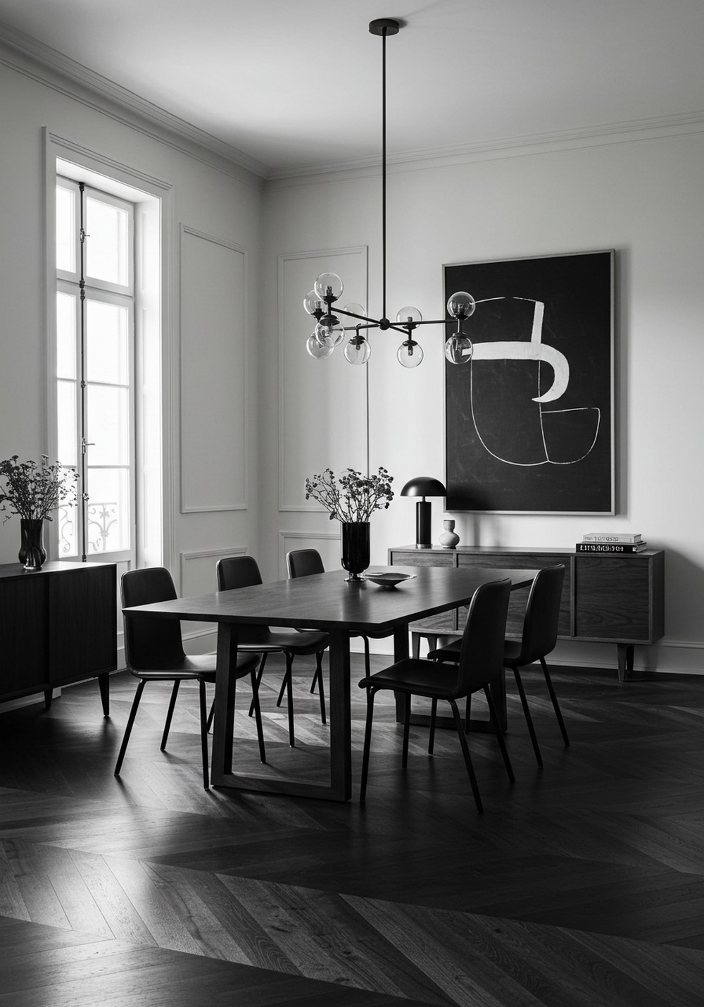Black And White Chic Inspiring Dining Room