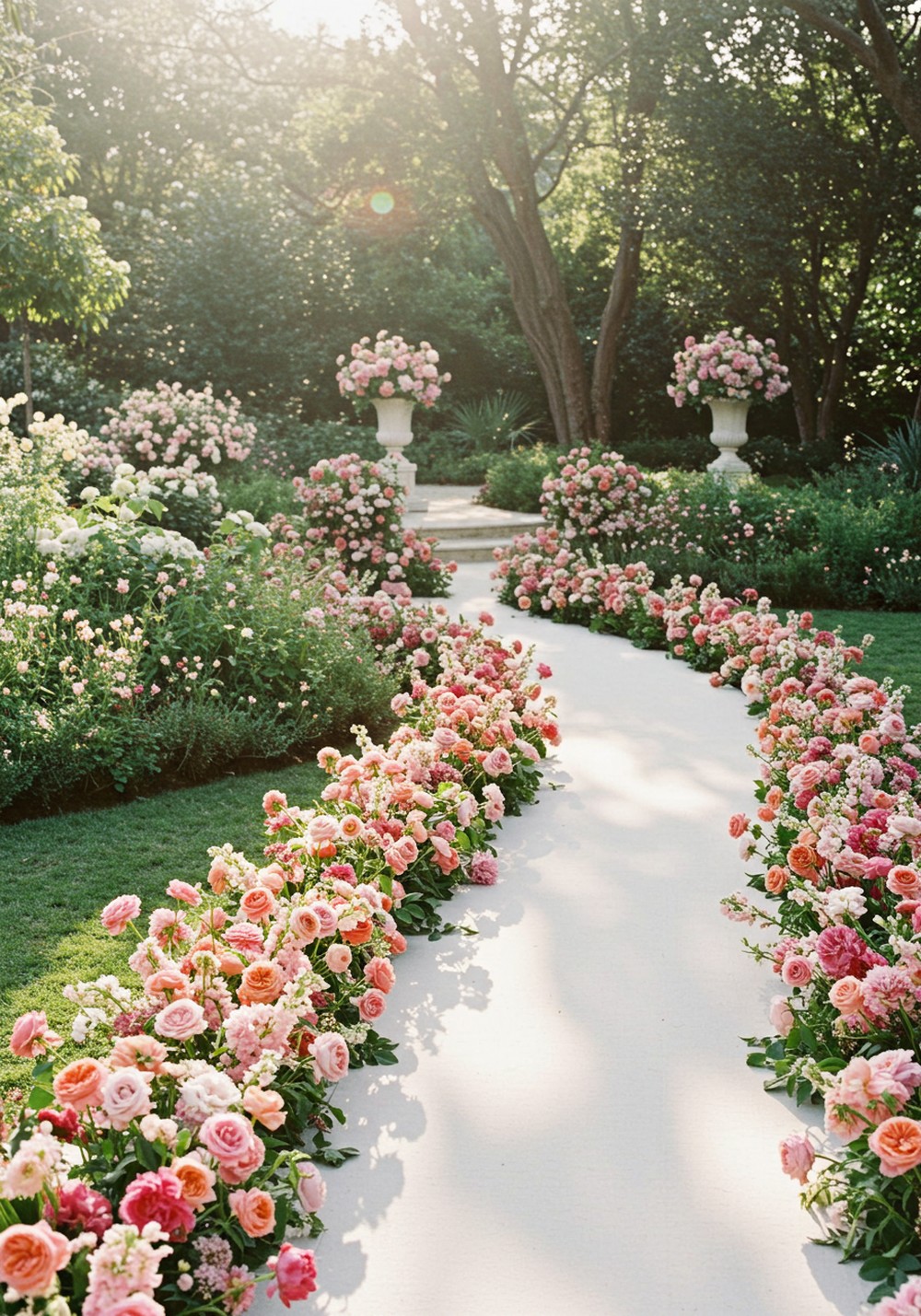 Lush Floral Aisle Moments Romantic Garden Wedding