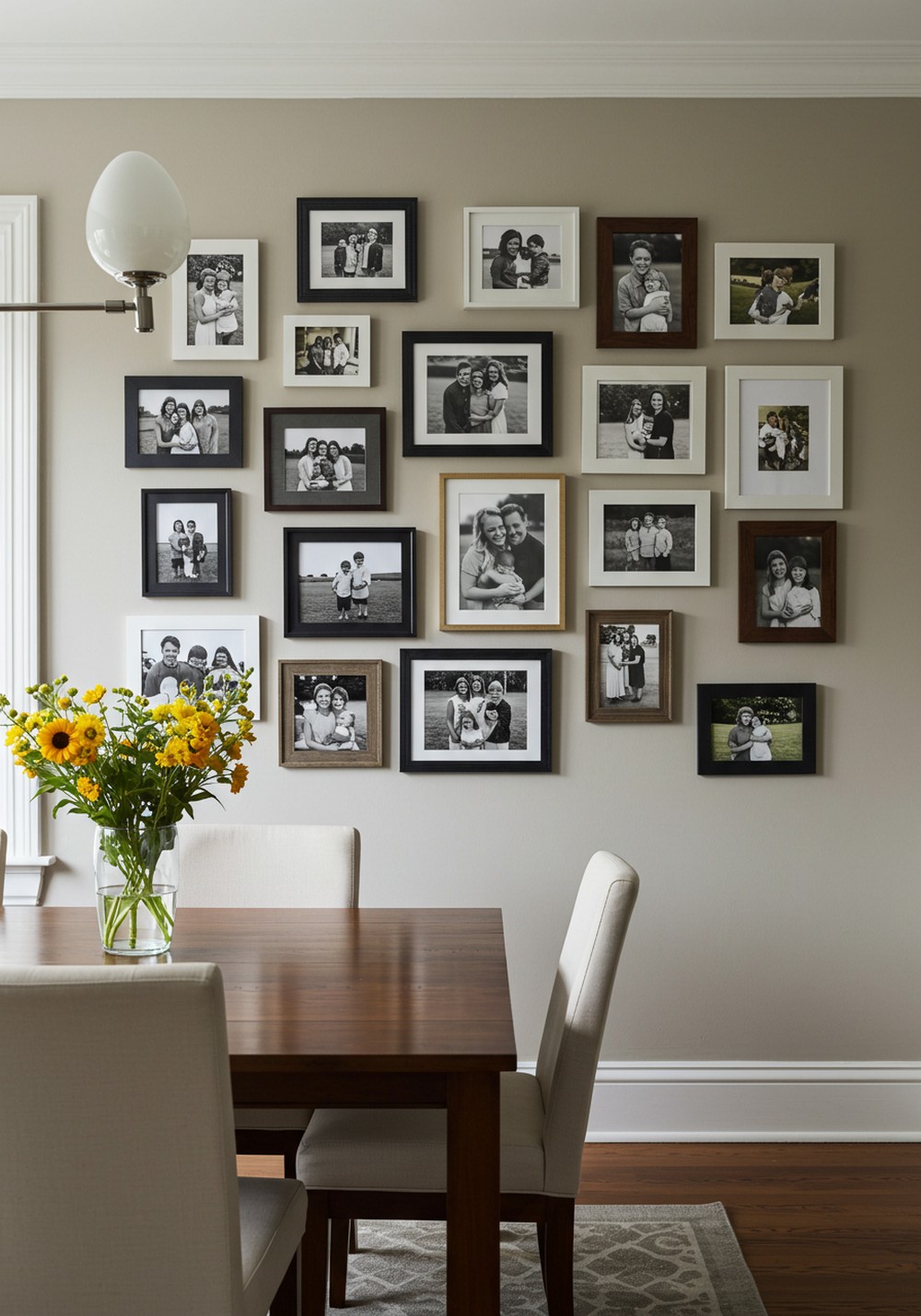 Curated Family Photo Gallery Inspiring Dining Room Wall Decor