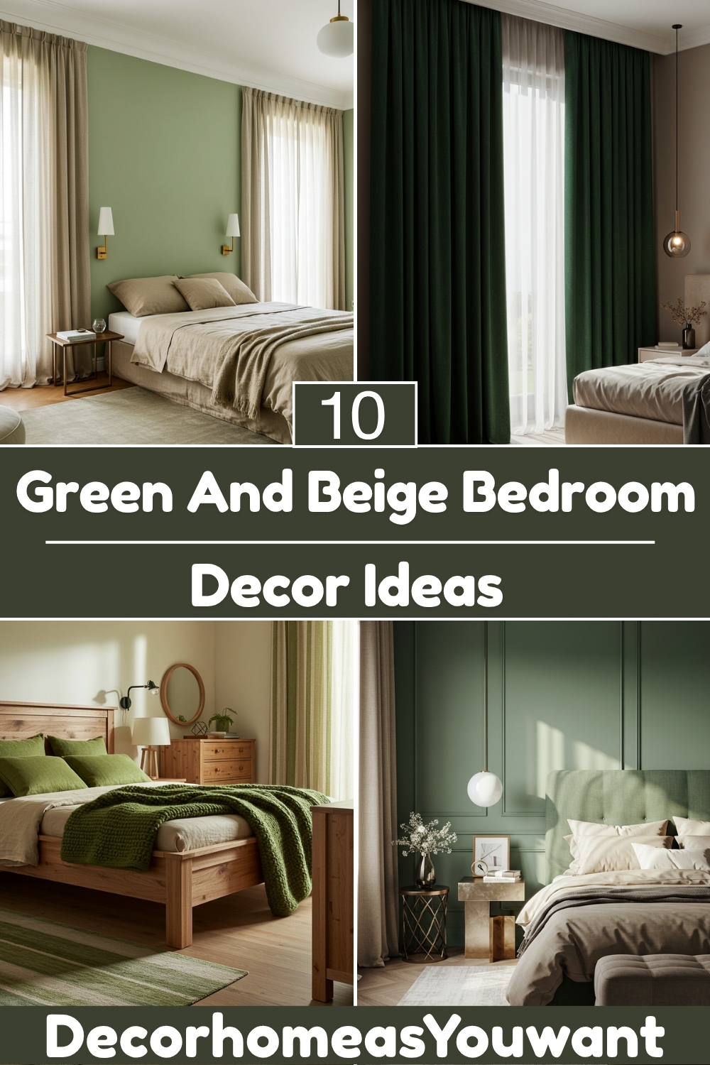 Green And Beige Bedroom decor ideas