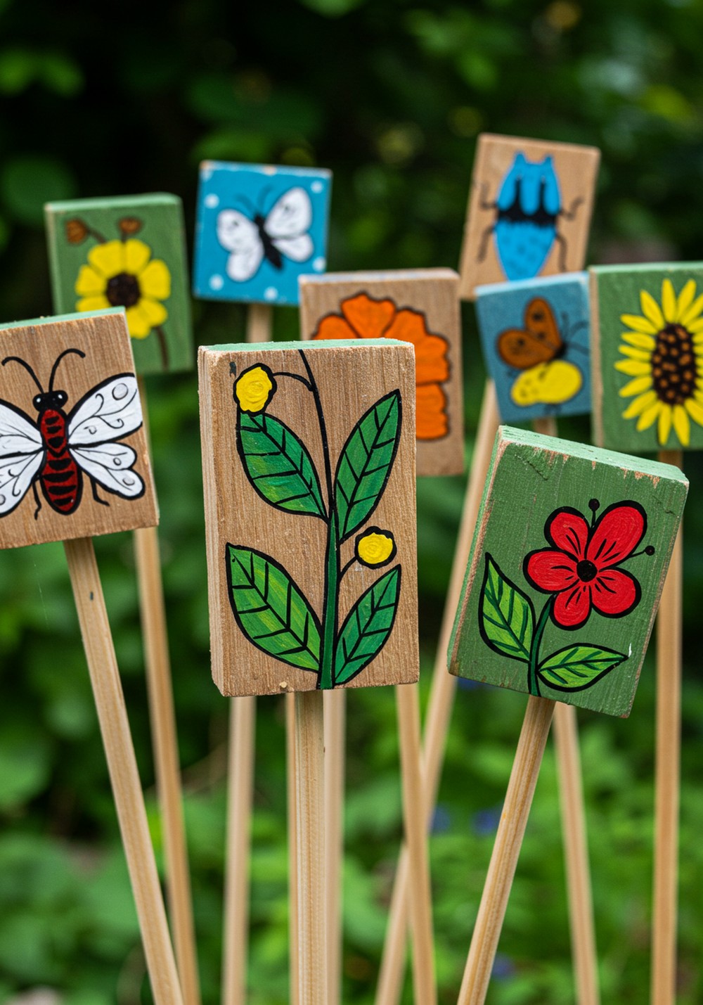 Handcrafted Color Pop Garden Stakes Garden Art