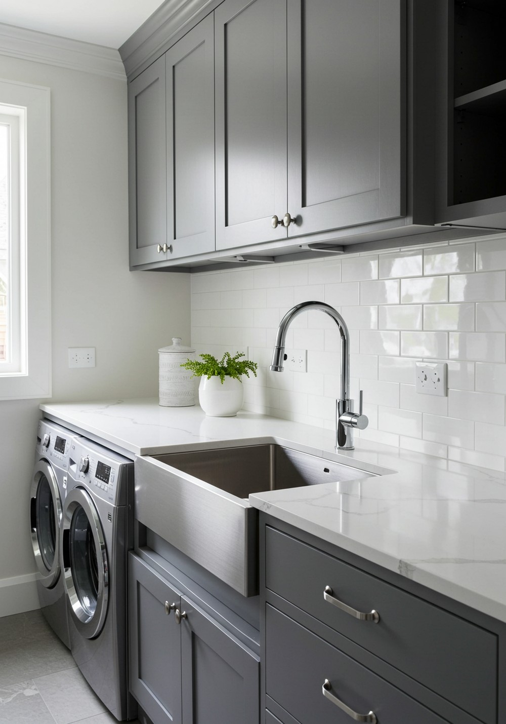 Sleek Utility Sink Design Modern Laundry Room