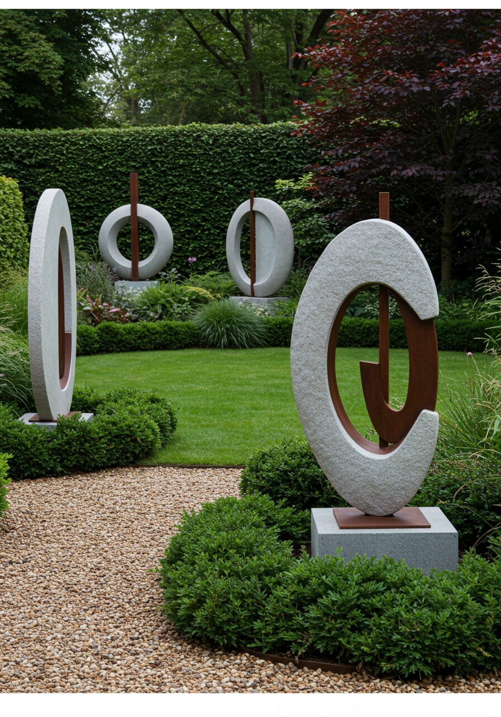 Sleek Modern Garden Sculptures Garden Art