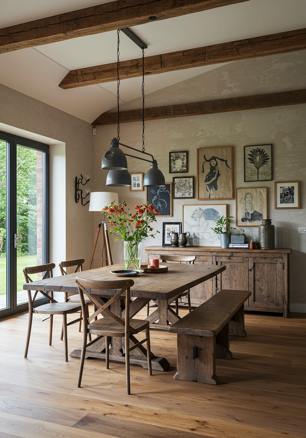 Rustic Meets Sleek In A Modern Farmhouse Dining Room