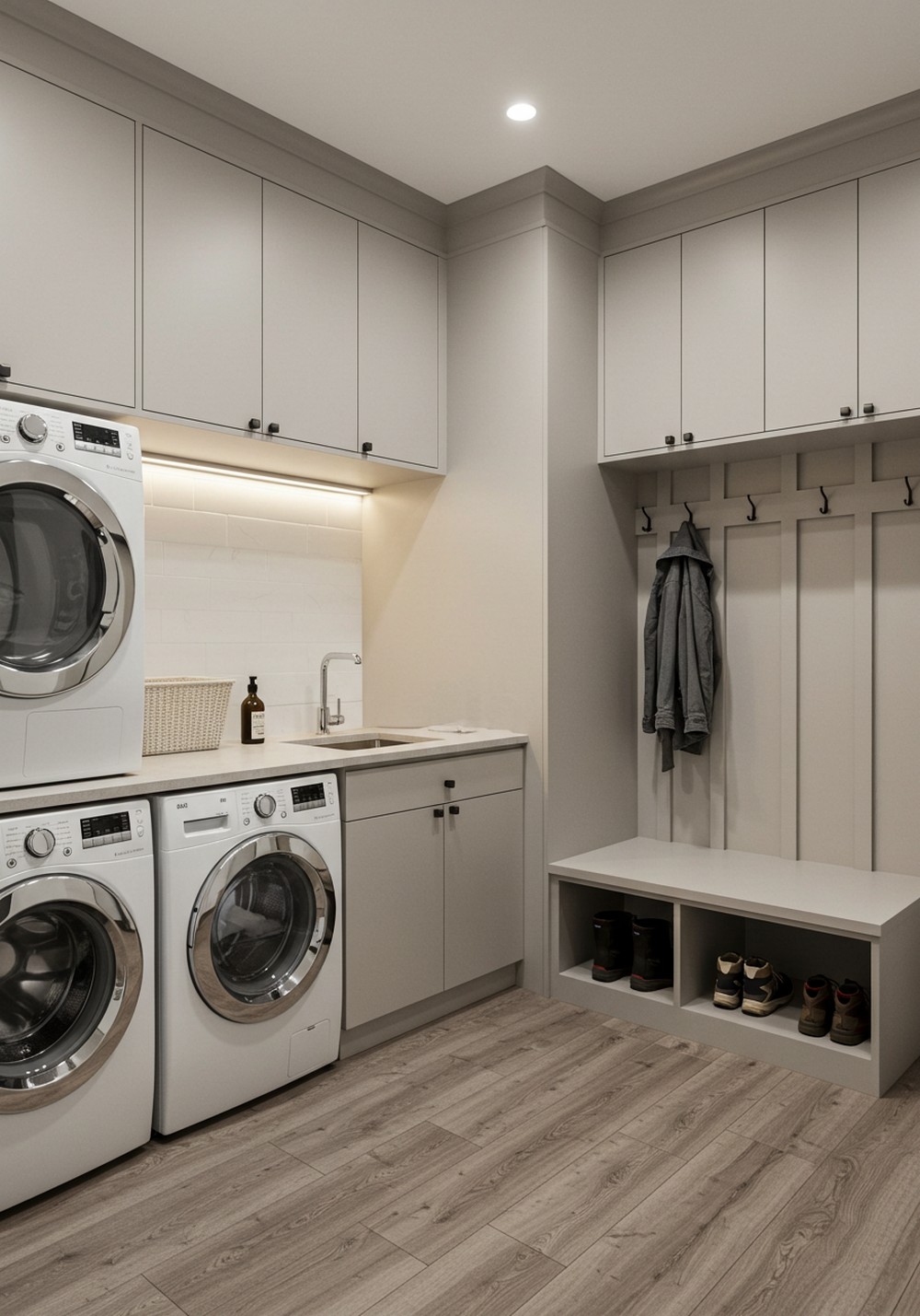 Dual Purpose Functionality Modern Laundry Room