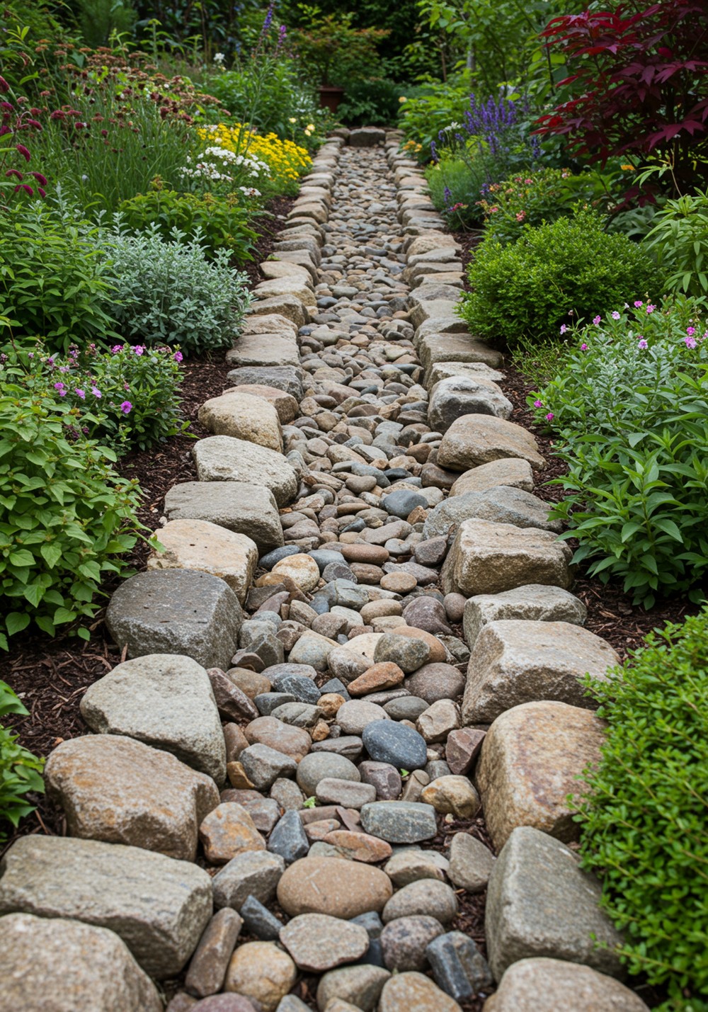 Natural Rock Garden Divider Aesthetics
