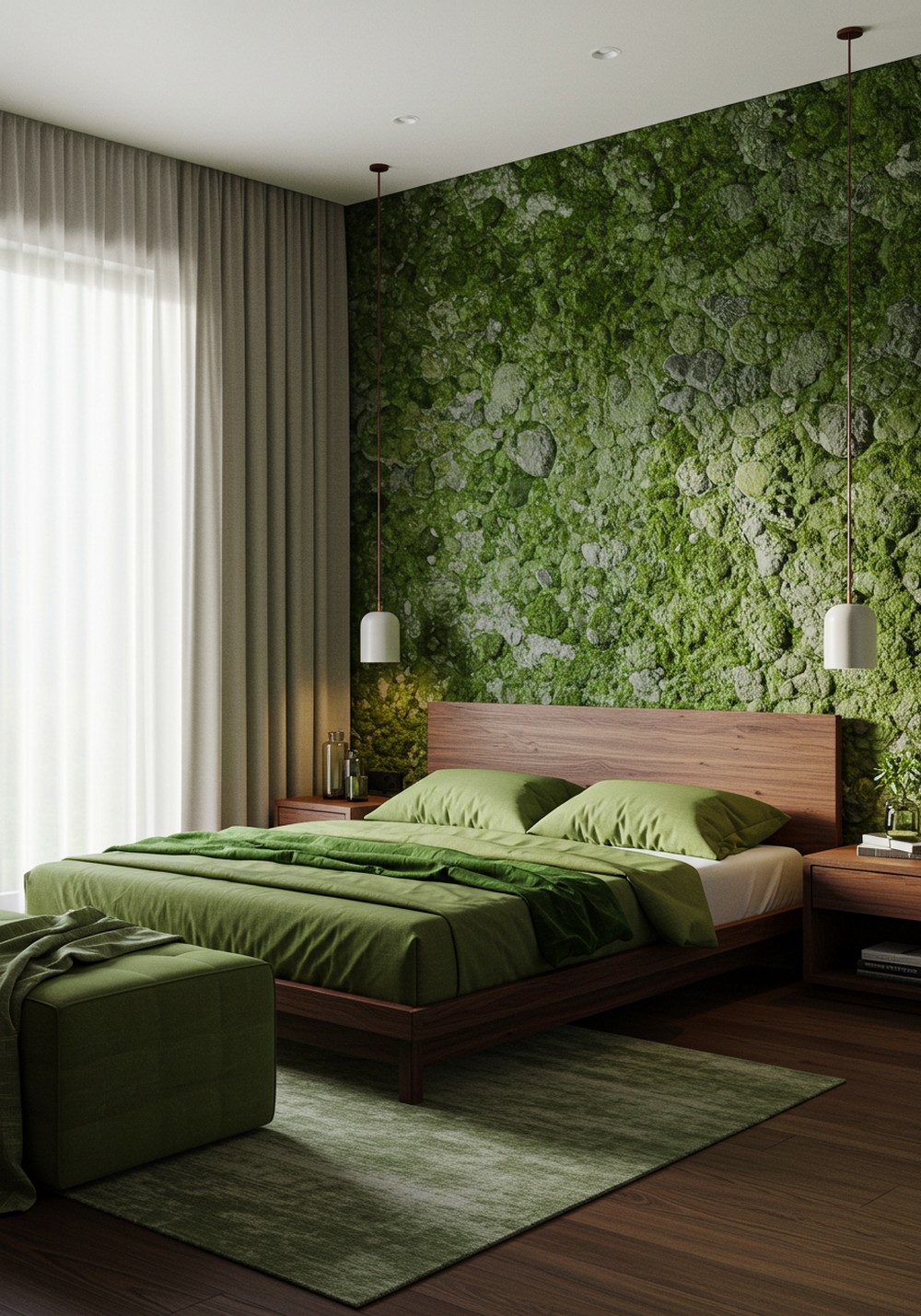 Nature Inspired Luxury Green & Brown Bedroom