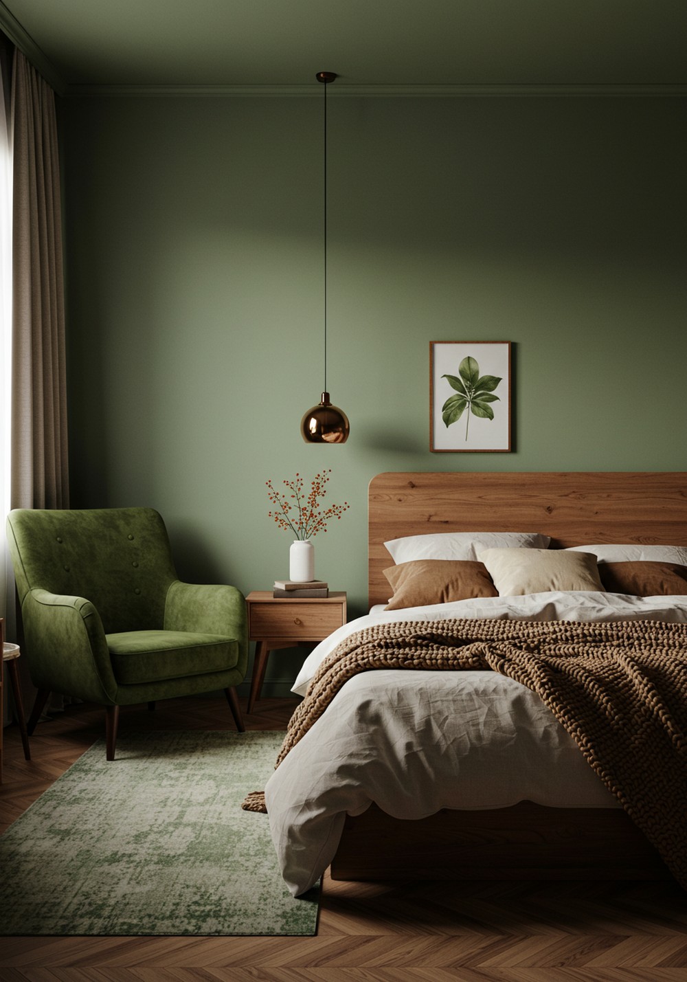 Forest Dreams Aesthetic Green & Brown Bedroom