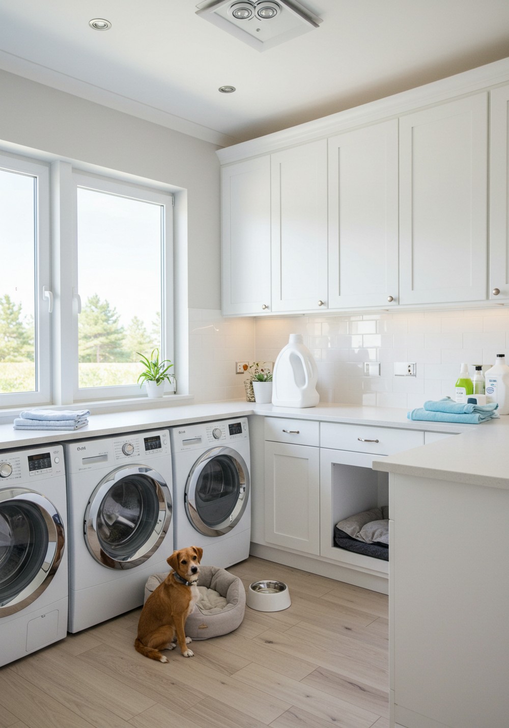 Pet Friendly Laundry Corner Modern Laundry Room