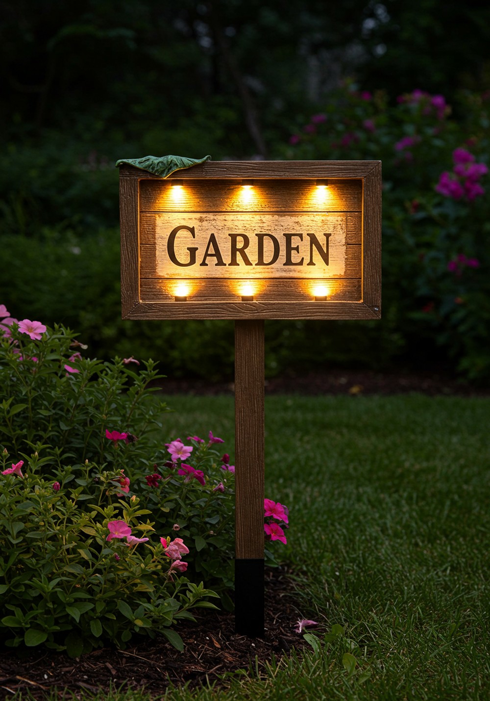 Solar Glow Lantern Style Charming Garden Sign