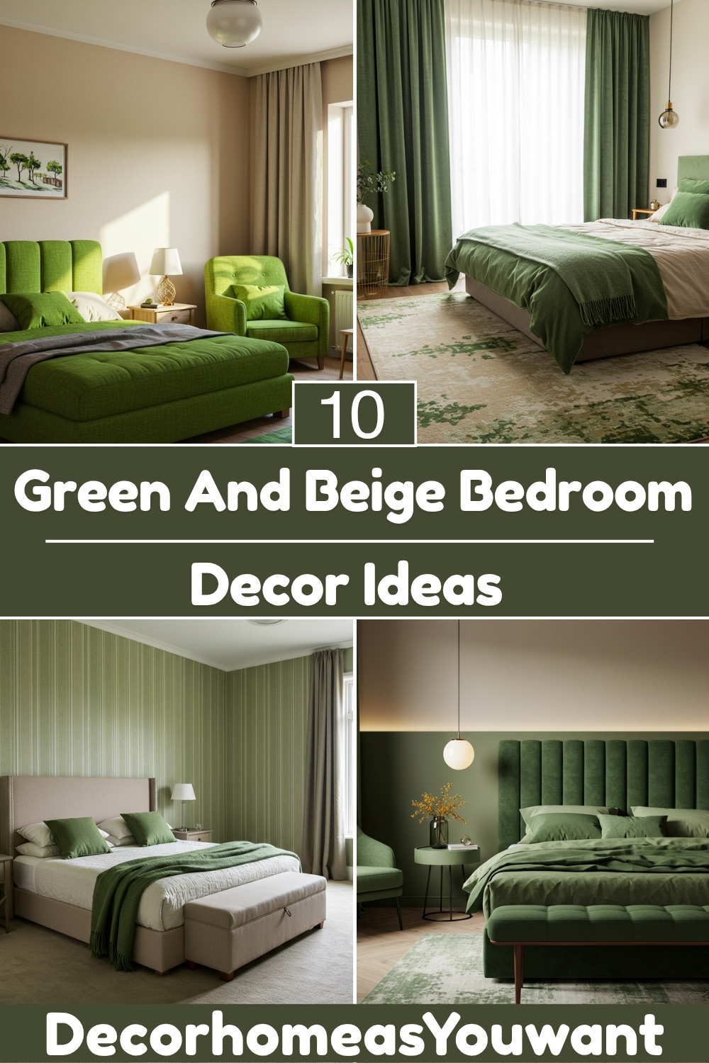 Superb Green And Beige Bedroom decor ideas
