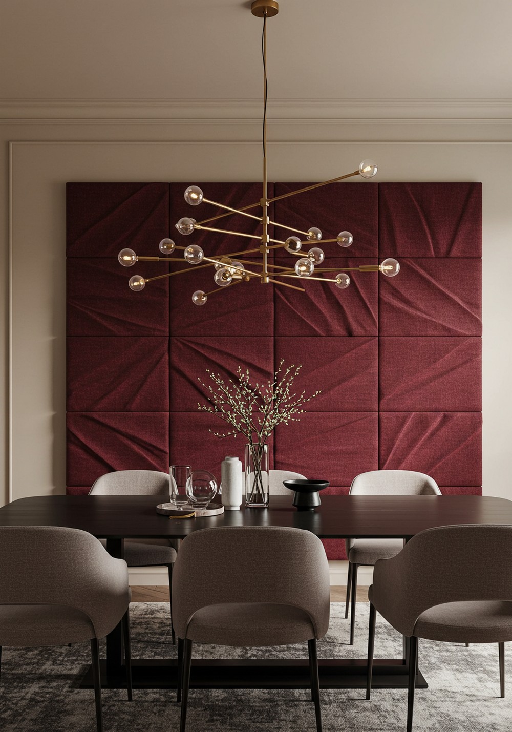 Soft Textured Wall Panels Inspiring Dining Room Wall Decor