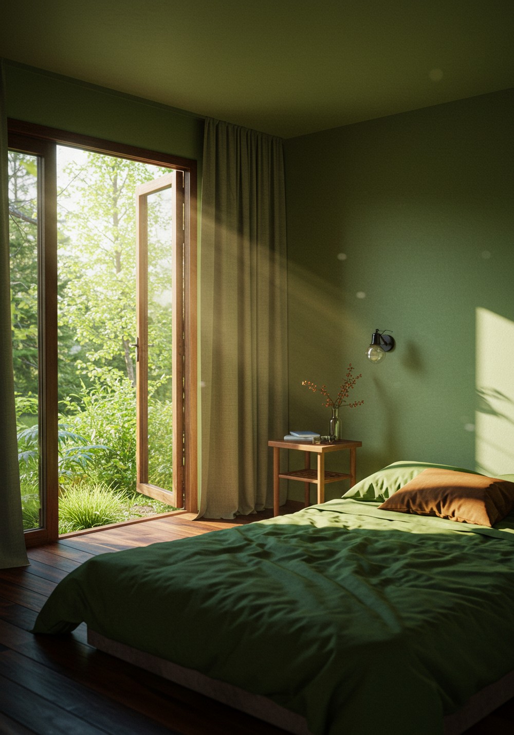 Timeless Green And Brown Style Green & Brown Bedroom