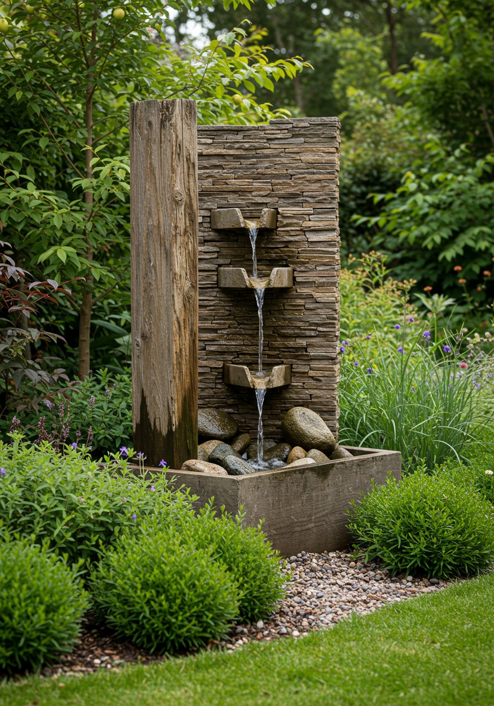 Elegant Water Feature Garden Divider Ideas