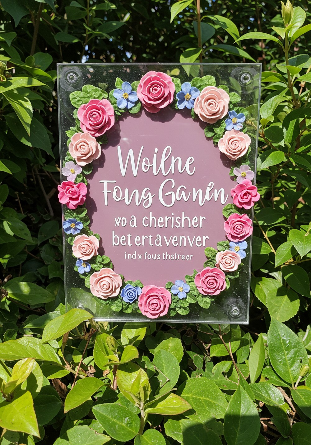 Weatherproof Clear Acrylic Garden Nameplate